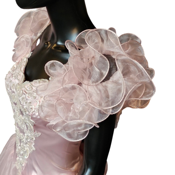 Vintage San Martin Pink Cinderella Wedding Gown - Picture 4 of 11